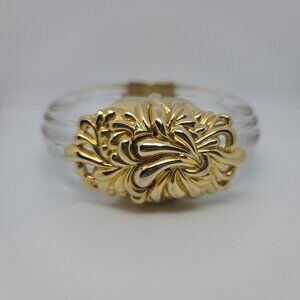 Vintage (1980s) Gold & Lucite Bangle by Inna Cytrine (Paris)